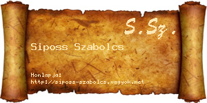 Siposs Szabolcs névjegykártya